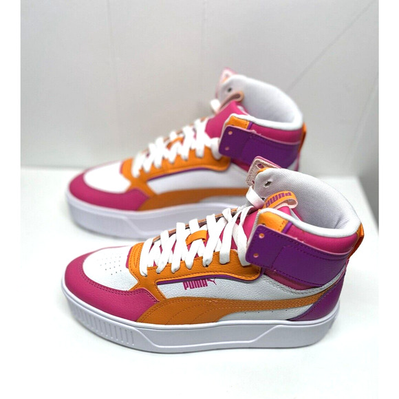 PUMA Karmen Rebelle Size 6.5 Orange Pink Colorblock Mid Platform Sneaker Y2K - Picture 5 of 8